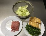 豚ひきキャベツの甘辛炒め作り方1写真