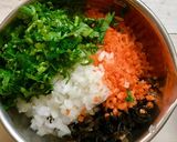 つくね★バーグ★パクチー入り★作り置き♪作り方1写真