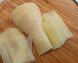 朝採り筍姫皮の取り方と姫皮の梅豆乳和え作り方3写真