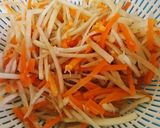 シャキッとキンピラ蓮根作り方2写真
