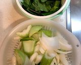 鶏もも肉と新玉ねぎ&チンゲン菜の旨塩炒め作り方1写真