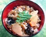 あさり、木耳、牛蒡、大根葉の炊き込みご飯作り方9写真
