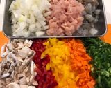 野菜たっぷり海老とチキンの炊き込みピラフ作り方1写真
