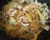 豚きのこゆかりパスタ作り方2写真