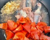 サバ缶トマト生姜⭐︎ワンパンパスタもちもち作り方1写真