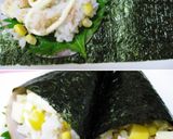 ライスサラダとハムの手巻き寿司作り方4写真