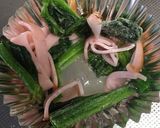 簡単☆巣ごもり卵（ハム&ほうれん草）作り方1写真