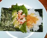 サクサク食感の海老アボカド手巻き寿司作り方3写真