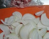 新玉ねぎと豚肉の中華炒め☆作り方1写真