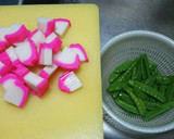 絹さやと蒲鉾の炒め物作り方1写真