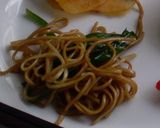 はんぺんとニラの焼きそば作り方5写真