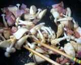 きのことベーコンの醤油風味クリームパスタ作り方2写真