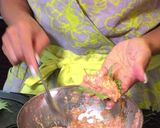 鶏ひき肉のシソはさみ焼き作り方3写真