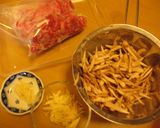 生姜香る牛肉と牛蒡のまぜご飯作り方1写真