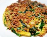 甘辛味！豚ひき肉とニラたっぷりの卵とじ☆作り方5写真