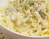 きのことベーコンの醤油風味クリームパスタ作り方4写真