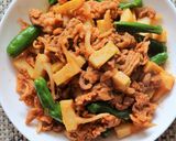 たけのこ入り豚肉のピリ辛韓国風プルコギ。作り方3写真