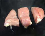 お肉屋さんのむね肉で生姜焼き作り方1写真