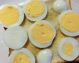 卵×ベーコンの塩昆布バジルカレートースト作り方2写真