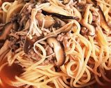 きのことミートのトマトスープパスタ作り方6写真