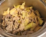 夕食弁当♪絶品♪豚肉と淡竹と油揚げの煮物作り方7写真
