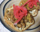 納豆と紅生姜のがんもバーガー（ハーフ）作り方4写真