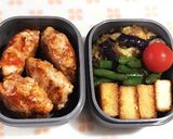 簡単弁当☆豚小間ハンバーグ☆ナス和え物他作り方4写真