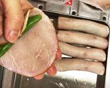 スナップエンドウの甘辛ハム巻き作り方1写真