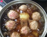 もち麦入り☆じゃがいもとフワフワ肉団子煮作り方5写真