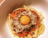 レンジで簡単！納豆キムチ釜玉うどん作り方4写真