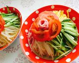 お花の飾りの冷やし中華作り方5写真