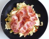 ベーコンとミックスベジタブルのお好み焼き作り方5写真
