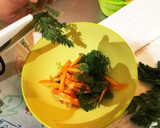 人参の葉のかき揚げ (小麦粉と水だけ)作り方1写真