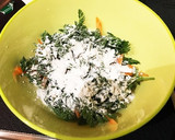 人参の葉のかき揚げ (小麦粉と水だけ)作り方3写真