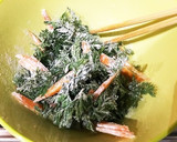 人参の葉のかき揚げ (小麦粉と水だけ)作り方4写真