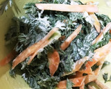 人参の葉のかき揚げ (小麦粉と水だけ)作り方5写真