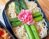 ビーフン弁当†アスパラ十字架†作り方1写真