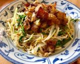 水菜ともやしのカリカリ豚バラ冷麺作り方8写真