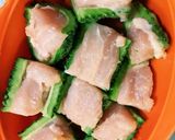レンジで簡単！ゴーヤとむね肉の挟み蒸し作り方6写真