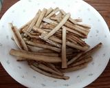 レンジで☆新ごぼうの洋風バジルきんぴら作り方5写真