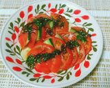 冷やしトマトの大葉と塩昆布のドレッシング作り方3写真