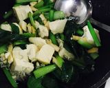 素朴なおいしさ!小松菜とじゃこの炒り豆腐作り方5写真