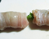 ささ身の柚子胡椒風味 梅しそ巻き♪作り方4写真