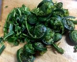 こごみと海苔の佃煮のクリームスパゲッティ作り方1写真