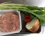 玉ねぎスライスと鶏そぼろの豆乳味噌冷麺作り方2写真