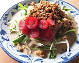 玉ねぎスライスと鶏そぼろの豆乳味噌冷麺作り方6写真
