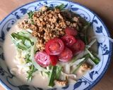 玉ねぎスライスと鶏そぼろの豆乳味噌冷麺作り方7写真