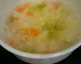 離乳食後期～野菜スープと鶏ひき肉の餡とじ作り方1写真