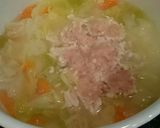 離乳食後期～野菜スープと鶏ひき肉の餡とじ作り方2写真