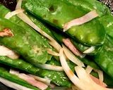 お弁当野菜☆さやえんどうとベーコン炒め作り方4写真